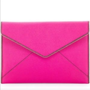 Rebecca Minkoff Neon Pink Leo Clutch